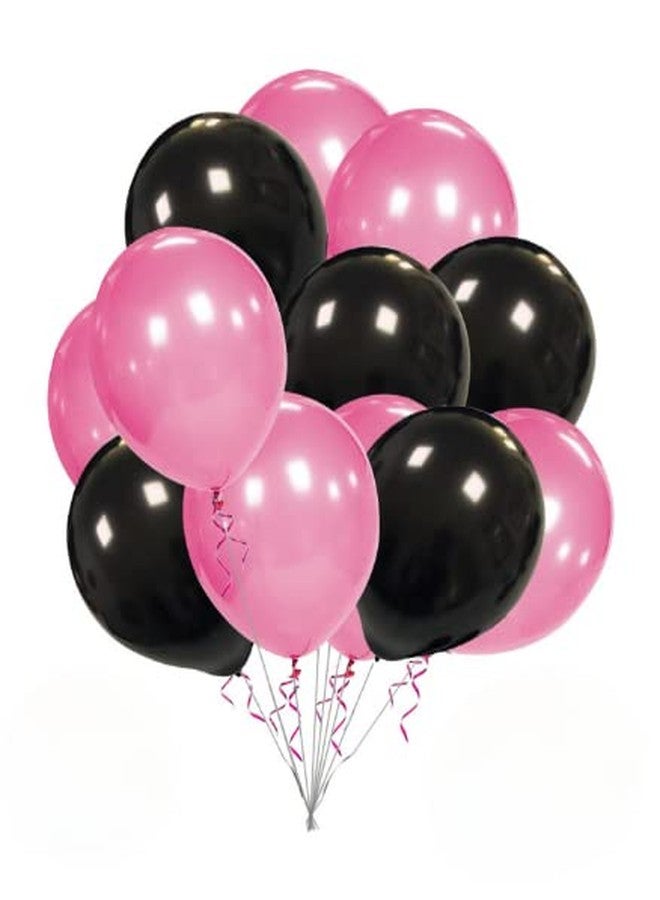 Flyloons Black Pink Balloons Pack of 50 for birthday decoration items also suitable for Anniversary, Wedding, Celebration, Party - Image 1